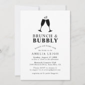 Brunch & Bubbly Drinks Brautparty Einladung (Vorderseite)