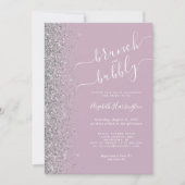 Brunch & Bubbly Dusty Lilac Silver Brautparty Einladung (Vorderseite)