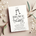 Brunch & Bubbly | Einladung zur Brautdusche<br><div class="desc">Lade die Liebsten ein,  die Braut in einem Brautparty mit dem Motto "Brunch and Bubbly" zu duschen,  das mit zwei Champagnerflöten,  einem Brausekult und eleganter Typografie ausgestattet ist.</div>