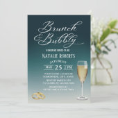Brunch & Bubbly Elegantes Aquamarines Ombre Brautp Einladung (Stehend Vorderseite)