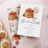 Brunch & Bubbly Elegantes Pancake Pink Brautparty Einladung