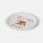 Brunch & Bubbly Elegantes Pancake Pink Brautparty Pappteller (Schrägansicht)