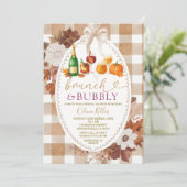 Brunch & Bubbly Fall Cocktail Bridal Shower Einladung (Stehend Vorderseite)