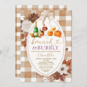 Brunch & Bubbly Fall Cocktail Bridal Shower Einladung (Vorne/Hinten)