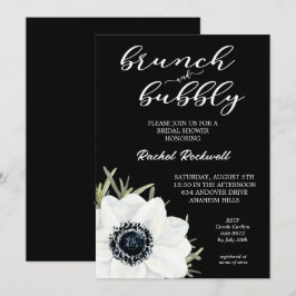 Brunch Bubbly Floral Brautparty Einladung