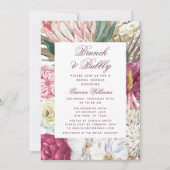 Brunch & Bubbly Floral Brautparty Einladung (Vorderseite)
