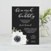 Brunch Bubbly Floral Bridal Dusche Einladungen (Stehend Vorderseite)