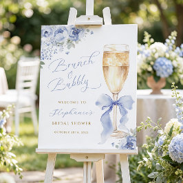 Brunch & Bubbly Floral Bridal Shower Welcome Sign