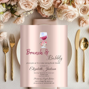 Brunch & Bubbly Floral Glass Tropfen Einladung