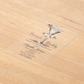 Brunch & Bubbly floral Martini-Brautparty Acryleinladungen (Ablage )