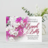 Brunch & Bubbly Floral Wedding Einladung (Stehend Vorderseite)