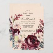 Brunch & Bubbly für Burgunder und Creme-Rose Einladung (Vorne/Hinten)