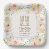 Brunch & Bubbly Garden Brautparty Pappteller (Vorderseite)