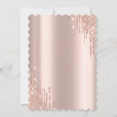 Brunch & Bubbly Glass Pearls Rose Brautparty Einladung (Rückseite)