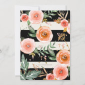 Brunch & Bubbly Glitzer Black Strip Brautparty Einladung (Rückseite)