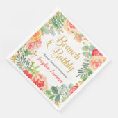 Brunch & Bubbly & Glitzer Brautparty Serviette (Ecke)