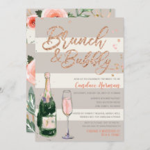 Brunch & Bubbly Glitzer Rose Gold Brautparty