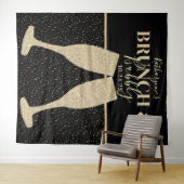 Brunch Bubbly Gold Glitzer Champagner Hintergrund Wandteppich (Beispiel (Horizontal))