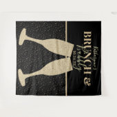 Brunch Bubbly Gold Glitzer Champagner Hintergrund Wandteppich (Vorderseite (Horizontal))