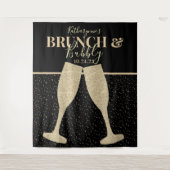 Brunch Bubbly Gold Glitzer Champagner Hintergrund Wandteppich (Vorderseite)