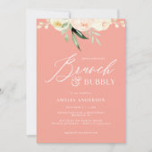 Brunch & Bubbly green und pfirsiche Aquarellblüte (Vorderseite)