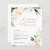 Brunch & Bubbly green und pfirsiche Aquarellblüte (Vorne/Hinten)