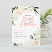 Brunch & Bubbly green und pfirsiche Aquarellblüte (Stehend Vorderseite)