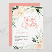 Brunch & Bubbly green und pfirsiche Aquarellblüte (Vorne/Hinten)