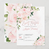Brunch Bubbly H2 Blush Anthuriums Rose Peonys Einladung (Vorne/Hinten)