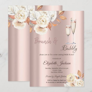 Brunch & Bubbly Herbstblumen-Brautjunggesellinnena Einladung
