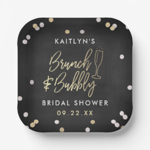 Brunch & Bubbly Konfetti-Junggesellinnenabschied Pappteller