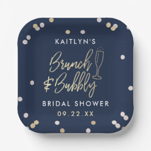Brunch & Bubbly Konfetti-Junggesellinnenabschied Pappteller