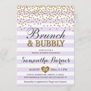 Brunch Bubbly Lavendel Lilac Spring Brautparty Einladung