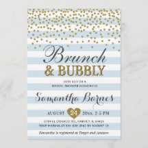 Brunch Bubbly Light Blue Gold Chic Brautparty