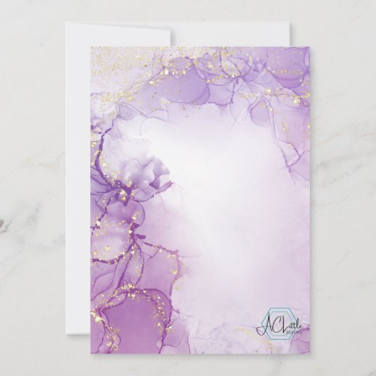 Brunch & Bubbly Lila Brautparty Einladung (Rückseite)