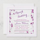 Brunch & Bubbly, lila dekoriert Einladung (Vorderseite)