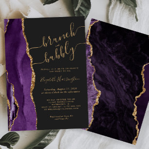 Brunch & Bubbly Lila Gold Achat Dunkel  Einladung