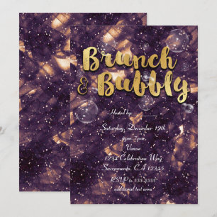Brunch & Bubbly Lila Gold Glam Chic Einladungen