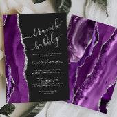 Brunch & Bubbly Lila Silver Agate Brautparty Einladung