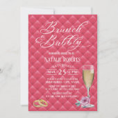 Brunch & Bubbly Luxury Pink Quilt Brautparty Einladung (Vorderseite)