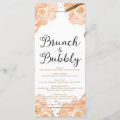 Brunch & Bubbly Menu Card – Peach Watercolor Menükarte (Vorderseite)