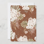 Brunch & Bubbly mit Bohemischen Floral- und Feathe Einladung (Rückseite)