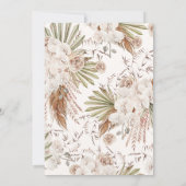 Brunch & Bubbly mit Bohemischen Floral- und Feathe Einladung (Rückseite)