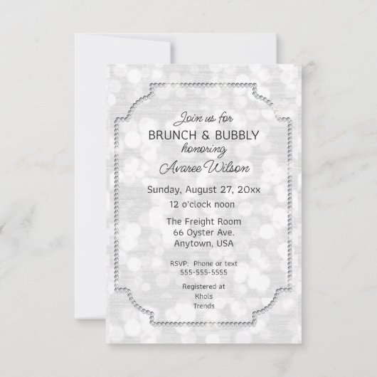 Brunch & Bubbly mit der Braut Ankündigung (Rückseite)