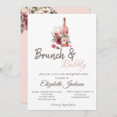 Brunch & Bubbly mit floralen Weinen Einladung (Vorne/Hinten)