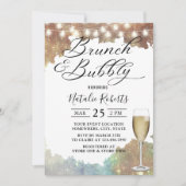 Brunch & Bubbly Modernes Glitzer Brautparty Einladung (Vorderseite)