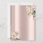 Brunch & Bubbly Pink Blume Brautparty Einladung (Rückseite)