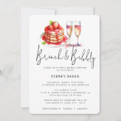 Brunch & Bubbly Pink Blush Brautparty Einladung (Vorderseite)