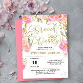 Brunch & Bubbly Pink Brautparty Einladung