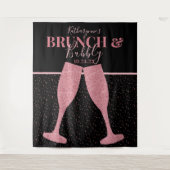Brunch Bubbly Pink Glitzer Champagner Hintergrund Wandteppich (Vorderseite)